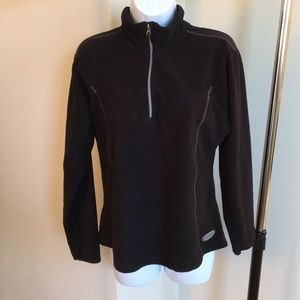 Black Zip Up Pullover Performance Fleece
